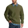 image:imageMAGCOMSEN Mens Sweatshirt Crewneck Thermal Sherpa Lined Sweatshirts Warm Winter Casual TopsArmy Green