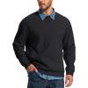 image:imageMAGCOMSEN Mens Sweatshirt Crewneck Thermal Sherpa Lined Sweatshirts Warm Winter Casual TopsBlack