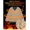image:imageMAGCOMSEN Mens Sweatshirt Crewneck Thermal Sherpa Lined Sweatshirts Warm Winter Casual TopsDark Grey