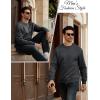 image:imageMAGCOMSEN Mens Sweatshirt Crewneck Thermal Sherpa Lined Sweatshirts Warm Winter Casual TopsDark Grey