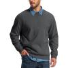 image:imageMAGCOMSEN Mens Sweatshirt Crewneck Thermal Sherpa Lined Sweatshirts Warm Winter Casual TopsDark Grey