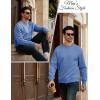 image:imageMAGCOMSEN Mens Sweatshirt Crewneck Thermal Sherpa Lined Sweatshirts Warm Winter Casual TopsGrey Blue