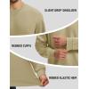 image:imageMAGCOMSEN Mens Sweatshirt Crewneck Thermal Sherpa Lined Sweatshirts Warm Winter Casual TopsKhaki