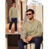 image:imageMAGCOMSEN Mens Sweatshirt Crewneck Thermal Sherpa Lined Sweatshirts Warm Winter Casual TopsKhaki