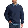 image:imageMAGCOMSEN Mens Sweatshirt Crewneck Thermal Sherpa Lined Sweatshirts Warm Winter Casual TopsNavy