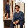 image:imageMAGCOMSEN Mens Sweatshirt Crewneck Thermal Sherpa Lined Sweatshirts Warm Winter Casual TopsNavy