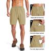 image:imageMAGCOMSEN Mens Workout Athletic Shorts 7 Lightweight Quick Dry Water Resistant Zipper Pockets Gym Hiking ShortsKhaki