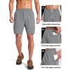 image:imageMAGCOMSEN Mens Workout Athletic Shorts 7 Lightweight Quick Dry Water Resistant Zipper Pockets Gym Hiking ShortsLightgrey