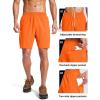 image:imageMAGCOMSEN Mens Workout Athletic Shorts 7 Lightweight Quick Dry Water Resistant Zipper Pockets Gym Hiking ShortsOrange