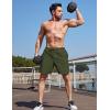 image:imageMAGCOMSEN Mens Workout Running Shorts 7 Quick Dry Athletic Hiking Shorts Lightweight Gym Tennis with PocketsArmy Green