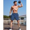 image:imageMAGCOMSEN Mens Workout Running Shorts 7 Quick Dry Athletic Hiking Shorts Lightweight Gym Tennis with PocketsBlue Grey