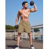 image:imageMAGCOMSEN Mens Workout Running Shorts 7 Quick Dry Athletic Hiking Shorts Lightweight Gym Tennis with PocketsKhaki