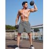 image:imageMAGCOMSEN Mens Workout Running Shorts 7 Quick Dry Athletic Hiking Shorts Lightweight Gym Tennis with PocketsLight Grey