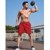 image:imageMAGCOMSEN Mens Workout Running Shorts 7 Quick Dry Athletic Hiking Shorts Lightweight Gym Tennis with PocketsRed