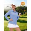 image:imageMAGCOMSEN UPF 50 Long Sleeve Women Polo Shirt Moisture Wicking Golf Tshirt Quick Dry Activewears Spring Tops L B M Light Blue
