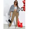 image:imageMAGCOMSEN Womens Cargo Pants 6 Pockets Cotton Work Pants Casual Stylish Elastic Waistband Military Trousers