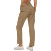 image:imageMAGCOMSEN Womens Cargo Pants 6 Pockets Cotton Work Pants Casual Stylish Elastic Waistband Military Trousers