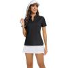 image:imageMAGCOMSEN Womens Polo Shirts ShortSleeve T Golf Fishing for Women Hiking Shirt Pique Polos Camping Dry Fast Running Black XXLarge