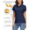 image:imageMAGCOMSEN Womens Polo Shirts UPF 50 Short Sleeve Golf Shirt Quick Dry Sun Protection 4 Buttons Casual Work Collar Top02navy