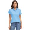 image:imageMAGCOMSEN Womens Polo Shirts UPF 50 Short Sleeve Golf Shirt Quick Dry Sun Protection 4 Buttons Casual Work Collar Top04blue