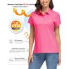 image:imageMAGCOMSEN Womens Polo Shirts UPF 50 Short Sleeve Golf Shirt Quick Dry Sun Protection 4 Buttons Casual Work Collar Top05rose