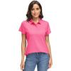image:imageMAGCOMSEN Womens Polo Shirts UPF 50 Short Sleeve Golf Shirt Quick Dry Sun Protection 4 Buttons Casual Work Collar Top05rose