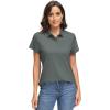 image:imageMAGCOMSEN Womens Polo Shirts UPF 50 Short Sleeve Golf Shirt Quick Dry Sun Protection 4 Buttons Casual Work Collar Top06dark Grey
