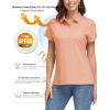 image:imageMAGCOMSEN Womens Polo Shirts UPF 50 Short Sleeve Golf Shirt Quick Dry Sun Protection 4 Buttons Casual Work Collar TopApricot