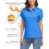 image:imageMAGCOMSEN Womens Polo Shirts UPF 50 Short Sleeve Golf Shirt Quick Dry Sun Protection 4 Buttons Casual Work Collar TopAzure