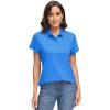 image:imageMAGCOMSEN Womens Polo Shirts UPF 50 Short Sleeve Golf Shirt Quick Dry Sun Protection 4 Buttons Casual Work Collar TopAzure