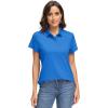 image:imageMAGCOMSEN Womens Polo Shirts UPF 50 Short Sleeve Golf Shirt Quick Dry Sun Protection 4 Buttons Casual Work Collar TopBlue Green