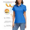 image:imageMAGCOMSEN Womens Polo Shirts UPF 50 Short Sleeve Golf Shirt Quick Dry Sun Protection 4 Buttons Casual Work Collar TopBlue Green
