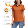 image:imageMAGCOMSEN Womens Polo Shirts UPF 50 Short Sleeve Golf Shirt Quick Dry Sun Protection 4 Buttons Casual Work Collar TopDark Orange