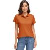 image:imageMAGCOMSEN Womens Polo Shirts UPF 50 Short Sleeve Golf Shirt Quick Dry Sun Protection 4 Buttons Casual Work Collar TopDark Orange