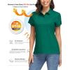 image:imageMAGCOMSEN Womens Polo Shirts UPF 50 Short Sleeve Golf Shirt Quick Dry Sun Protection 4 Buttons Casual Work Collar TopEmerald Green