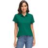 image:imageMAGCOMSEN Womens Polo Shirts UPF 50 Short Sleeve Golf Shirt Quick Dry Sun Protection 4 Buttons Casual Work Collar TopEmerald Green