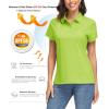 image:imageMAGCOMSEN Womens Polo Shirts UPF 50 Short Sleeve Golf Shirt Quick Dry Sun Protection 4 Buttons Casual Work Collar TopF Green