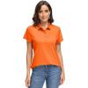 image:imageMAGCOMSEN Womens Polo Shirts UPF 50 Short Sleeve Golf Shirt Quick Dry Sun Protection 4 Buttons Casual Work Collar TopF Orange