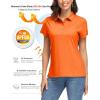 image:imageMAGCOMSEN Womens Polo Shirts UPF 50 Short Sleeve Golf Shirt Quick Dry Sun Protection 4 Buttons Casual Work Collar TopF Orange