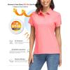 image:imageMAGCOMSEN Womens Polo Shirts UPF 50 Short Sleeve Golf Shirt Quick Dry Sun Protection 4 Buttons Casual Work Collar TopLight Pink