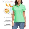 image:imageMAGCOMSEN Womens Polo Shirts UPF 50 Short Sleeve Golf Shirt Quick Dry Sun Protection 4 Buttons Casual Work Collar TopMint Green