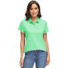 image:imageMAGCOMSEN Womens Polo Shirts UPF 50 Short Sleeve Golf Shirt Quick Dry Sun Protection 4 Buttons Casual Work Collar TopMint Green