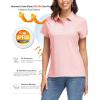 image:imageMAGCOMSEN Womens Polo Shirts UPF 50 Short Sleeve Golf Shirt Quick Dry Sun Protection 4 Buttons Casual Work Collar TopPale Pink