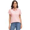 image:imageMAGCOMSEN Womens Polo Shirts UPF 50 Short Sleeve Golf Shirt Quick Dry Sun Protection 4 Buttons Casual Work Collar TopPale Pink