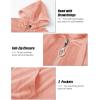 image:imageMAGCOMSEN Womens Velour Hooded Jacket Long Sleeve Full Zip Outerwear Soft Warm Velvet Jacket with Side PocketsApricot