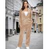 image:imageMAGCOMSEN Womens Velour Hooded Jacket Long Sleeve Full Zip Outerwear Soft Warm Velvet Jacket with Side PocketsLight Brown