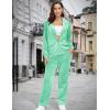 image:imageMAGCOMSEN Womens Velour Hooded Jacket Long Sleeve Full Zip Outerwear Soft Warm Velvet Jacket with Side PocketsMint Green