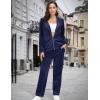 image:imageMAGCOMSEN Womens Velour Hooded Jacket Long Sleeve Full Zip Outerwear Soft Warm Velvet Jacket with Side PocketsNavy