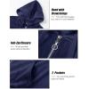 image:imageMAGCOMSEN Womens Velour Hooded Jacket Long Sleeve Full Zip Outerwear Soft Warm Velvet Jacket with Side PocketsNavy