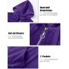 image:imageMAGCOMSEN Womens Velour Hooded Jacket Long Sleeve Full Zip Outerwear Soft Warm Velvet Jacket with Side PocketsPurple